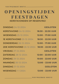 Openingstijden Feestdagen 2024 goud